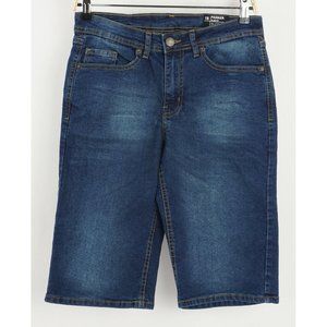 New Buffalo David Bitton Parker Boy's Size 18 Slim Fit Dark Blue Denim Shorts